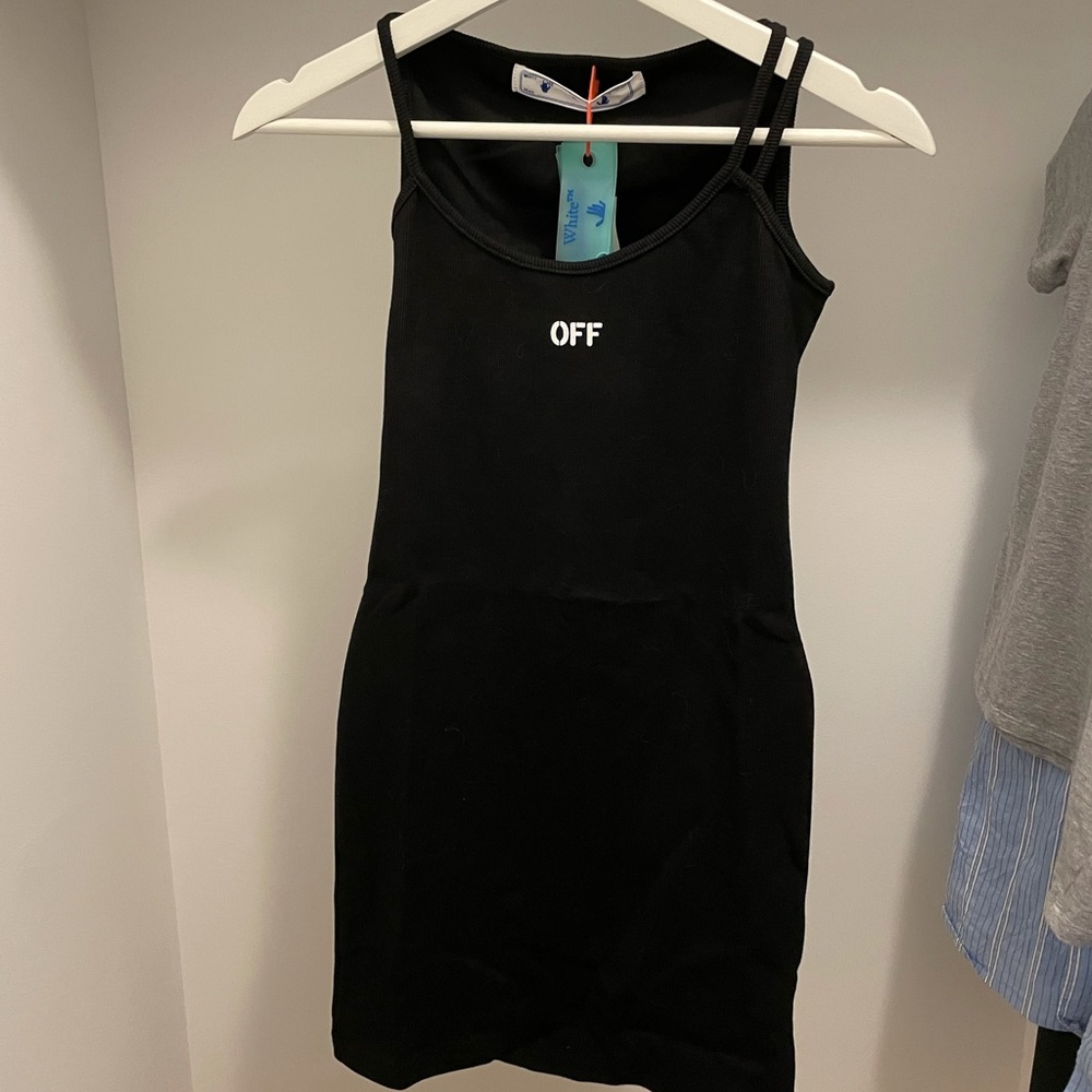 Off white black dress